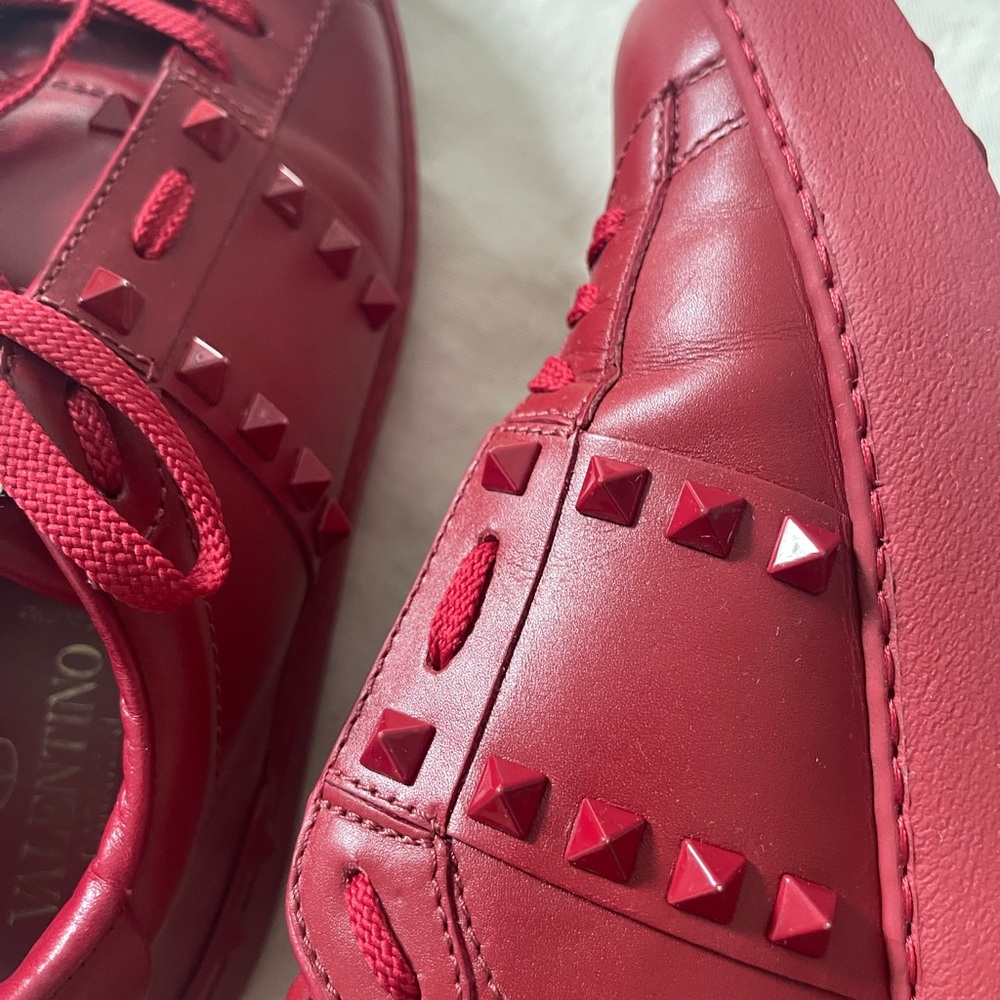 Red VALENTINO GARAVANI ROCKSTUD UNTITLED ROSSO Sneakers 11. Size 38,5 - Picture 12 of 14